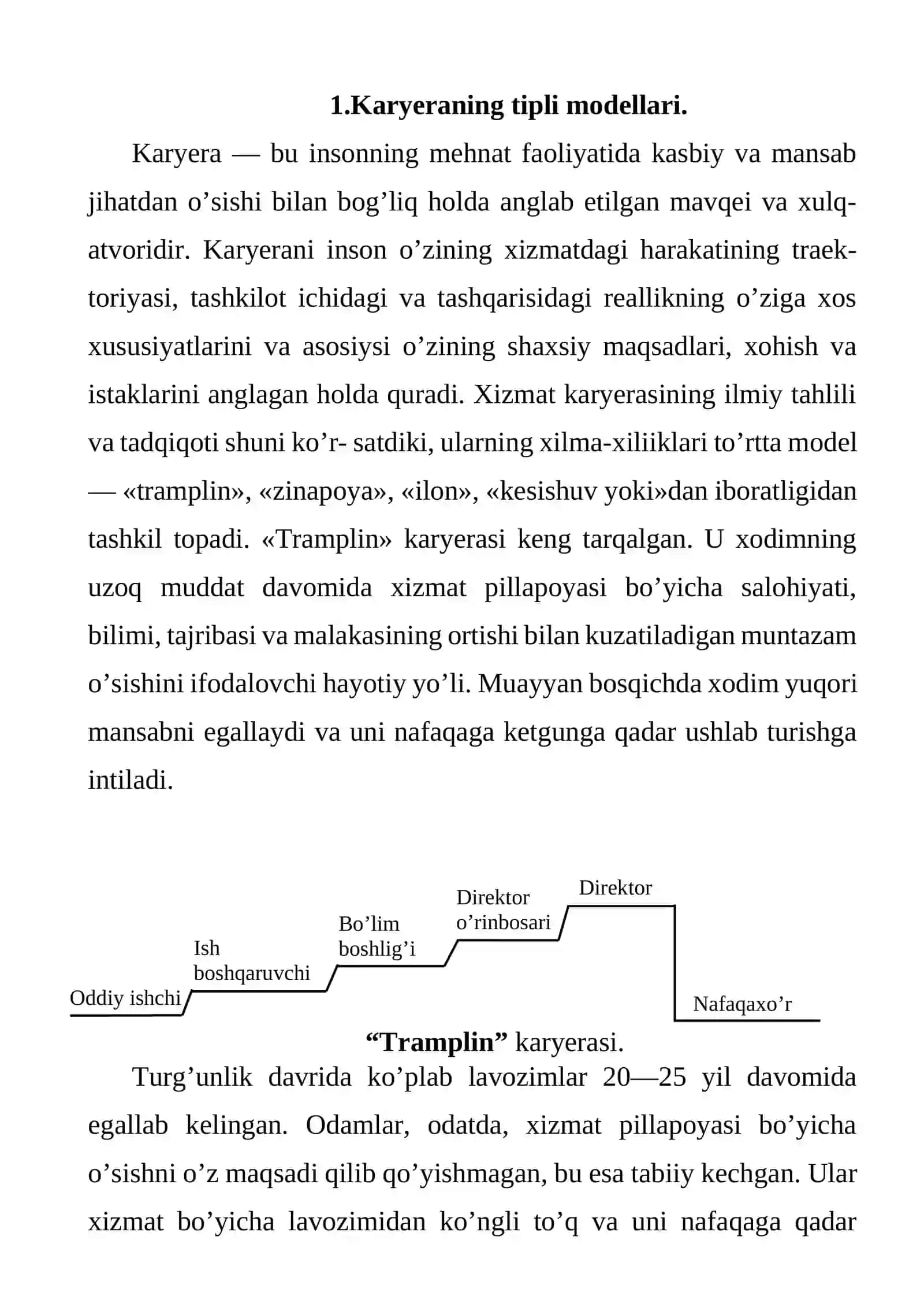 Karyerani rejalashtirilish shartlari 3