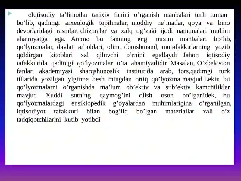 IQTISODIY TA’LIMOTLAR TARIXI FANIGA KIRISH (PREDMETI VA USULI) 3