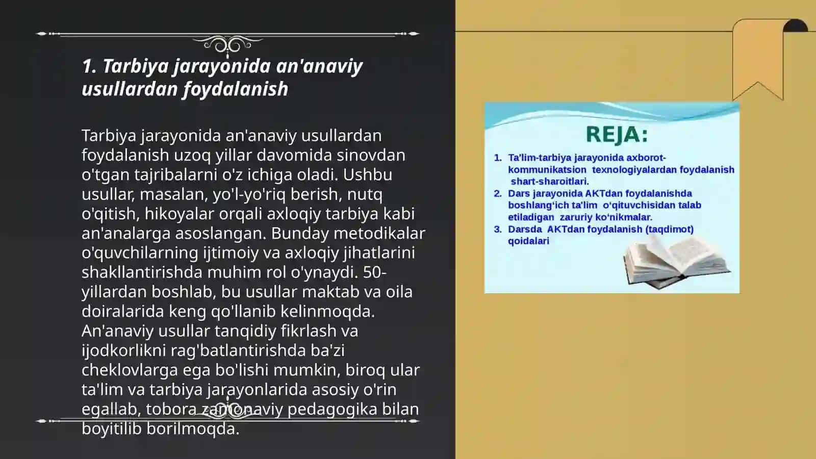 Pedagogik faoliyatda tarbiya turlari va usullaridan foydalanish imkoniyatlari 3