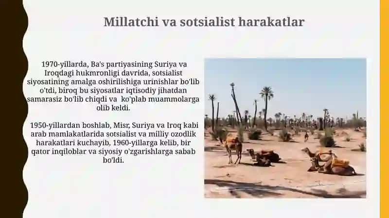 Arab mamlakatlari XX asr ikkinchi yarmida DIYORBEK Fozilov 3