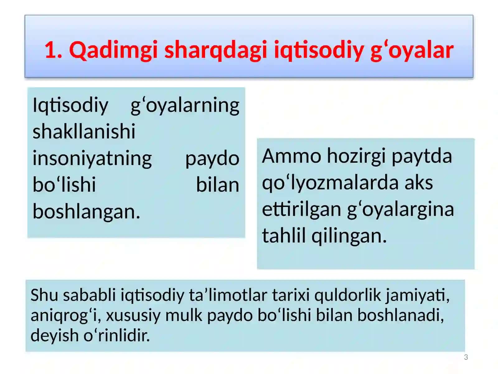 QADIMGI DUNYO IQTISODIY G‘OYALARI 3