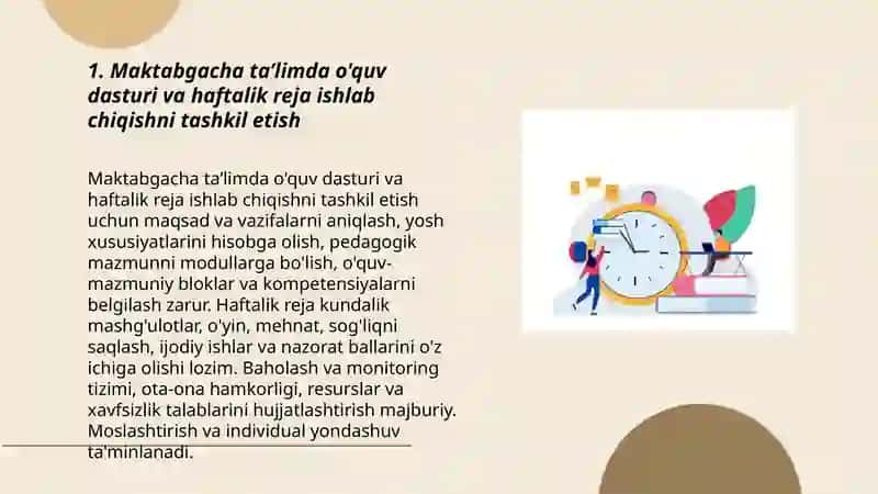 Maktabgacha taʼlimda pedagogika tashkiloti 3