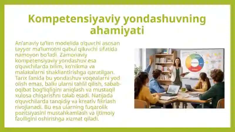 UMUMIY O‘RTA TA’LIM MAKTABLARIDA TARIX FANINI O‘QITISHNING ZAMONAVIY INTERAKTIV METODOLOGIK ASOSLARI 3