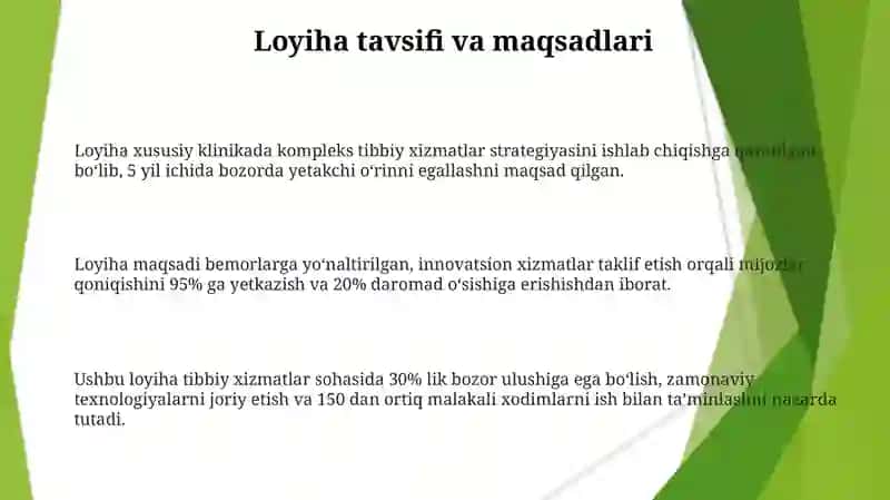 Xususiy klinikada tibbiy xizmatlar strategiyasi 3