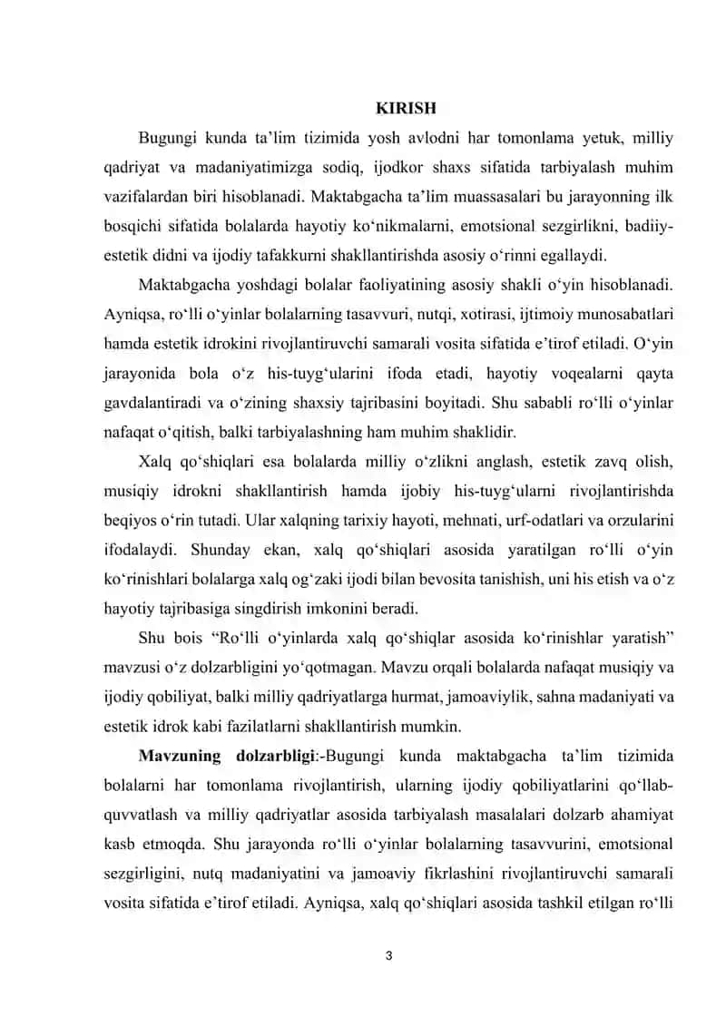 Roʻlli oʻyinlarda xalq qoʻshiqlar asosida koʻrinishlar yaratish 3