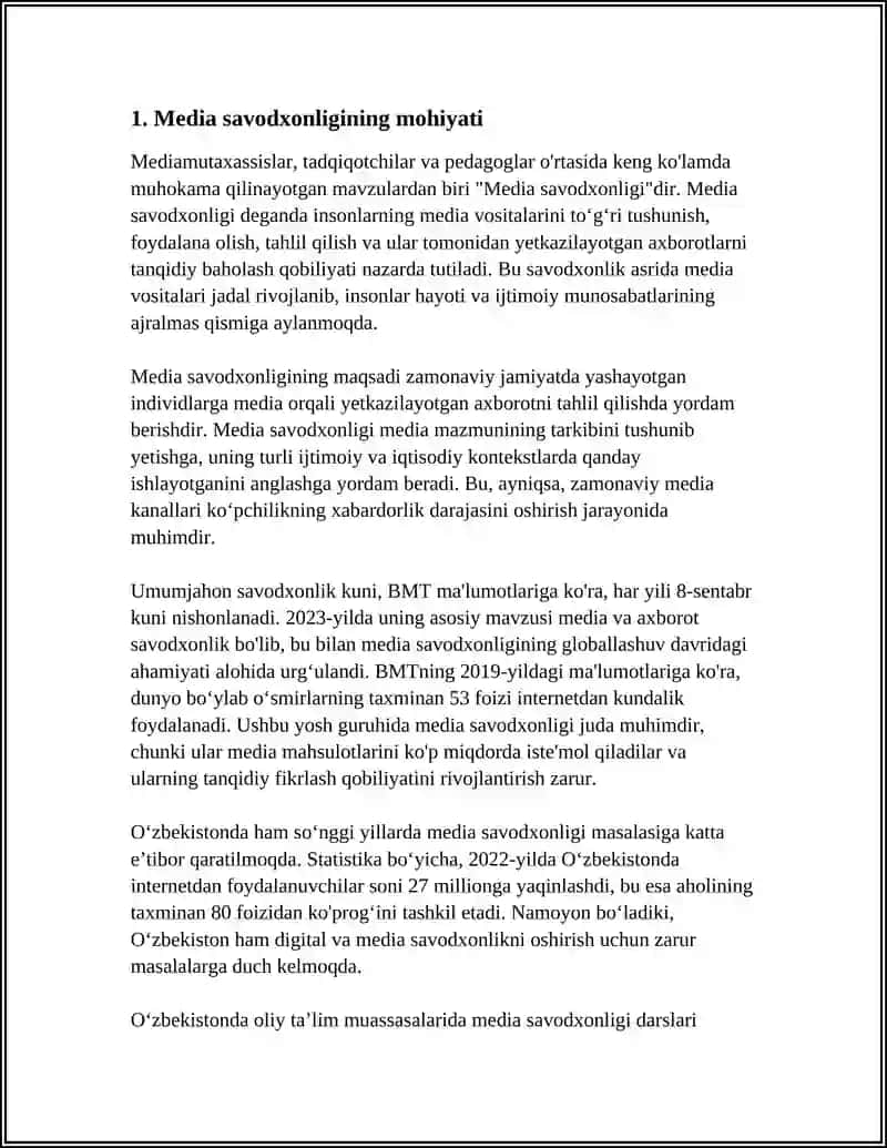 MEDIA SAVODXONLIKNI MAʻ NAVIY EHTIYOJGA AYLANISHI 3