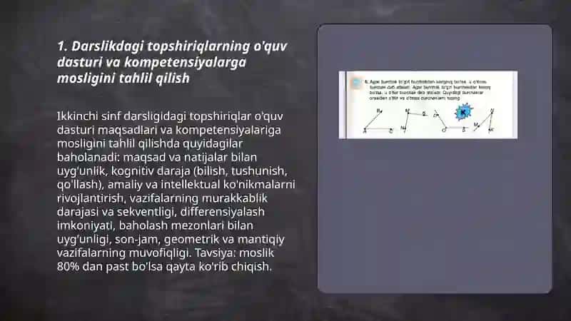 Ikkinchi sinf matematika darsligi topshiriqlarini tahlil qilish 3