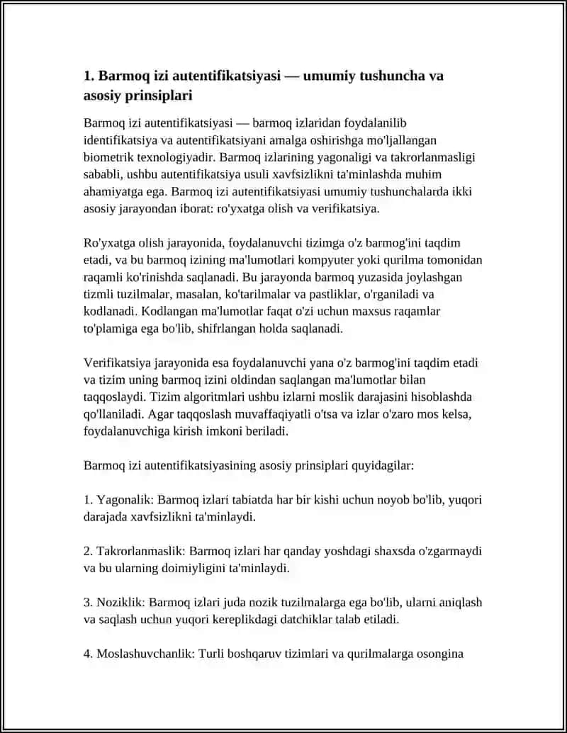 BARMOQ IZIGA ASOSLANGAN AUTENTIFIKATSIYA USULI VA UNING XUSUSIYATLARI 3