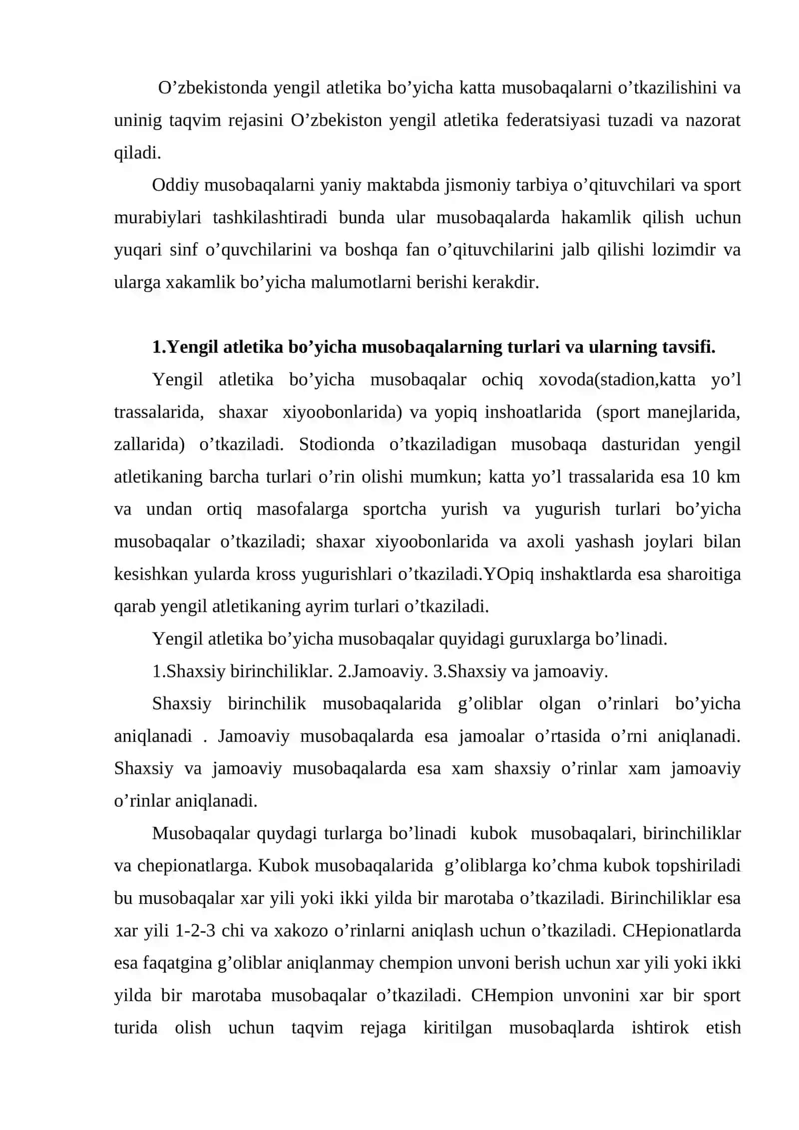 Ta`lim muassalarida yengil atletika mashg'ulotlarini tashkil qilish va o'tkazish 3