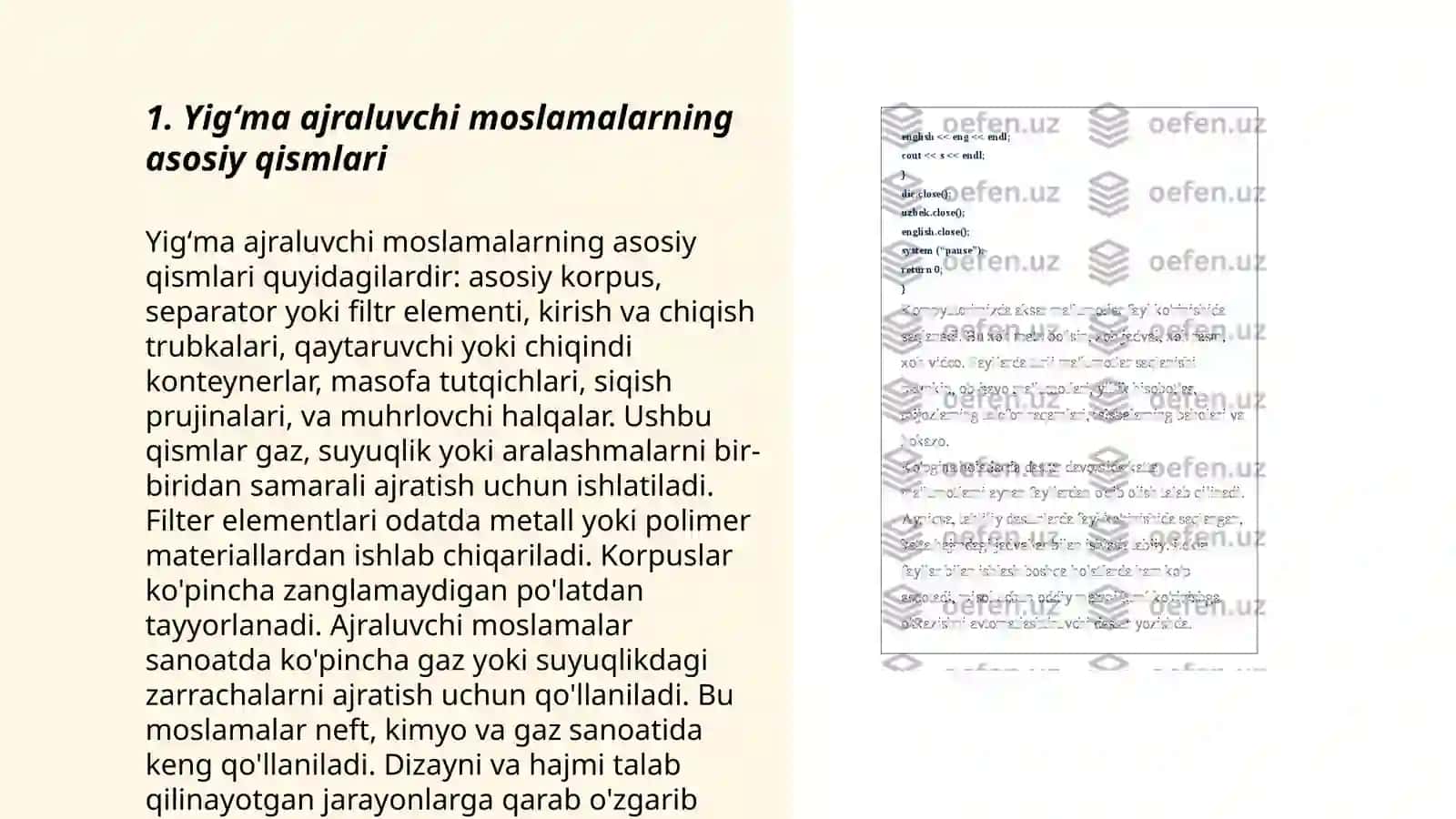 Yigʻma ajraluvchi moslamalarni konstruksiyasi va elementlari bilan tanishish 3