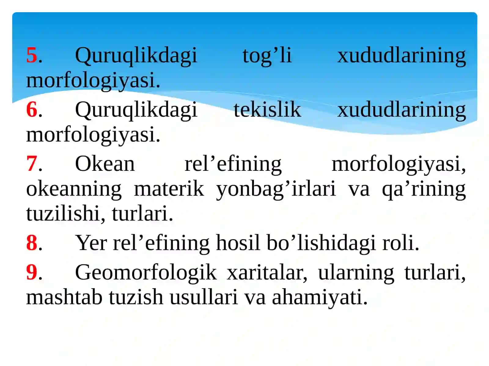 Relʼeflaryoshi va ular rivojlanishining asosiy yoʼnalishlari 3