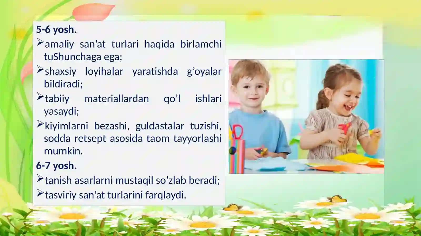 Maktabgacha yoshdagi bolalarni tasviriy qobiliyatlarini ijodkorlik qobiliyatlarini rivojganlik darajasini aniqlash 3