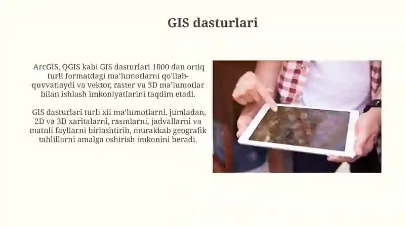 Geografik axborot tizimlar haqida umumiy ma'lumotlar 3