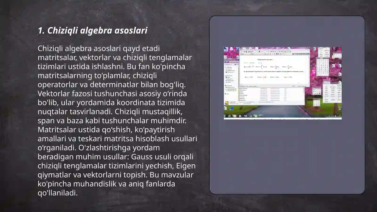 Chiziqli algebra asoslari 3