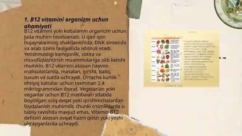 B12 va D vitaminlar inson organizmi ahamiyati 3