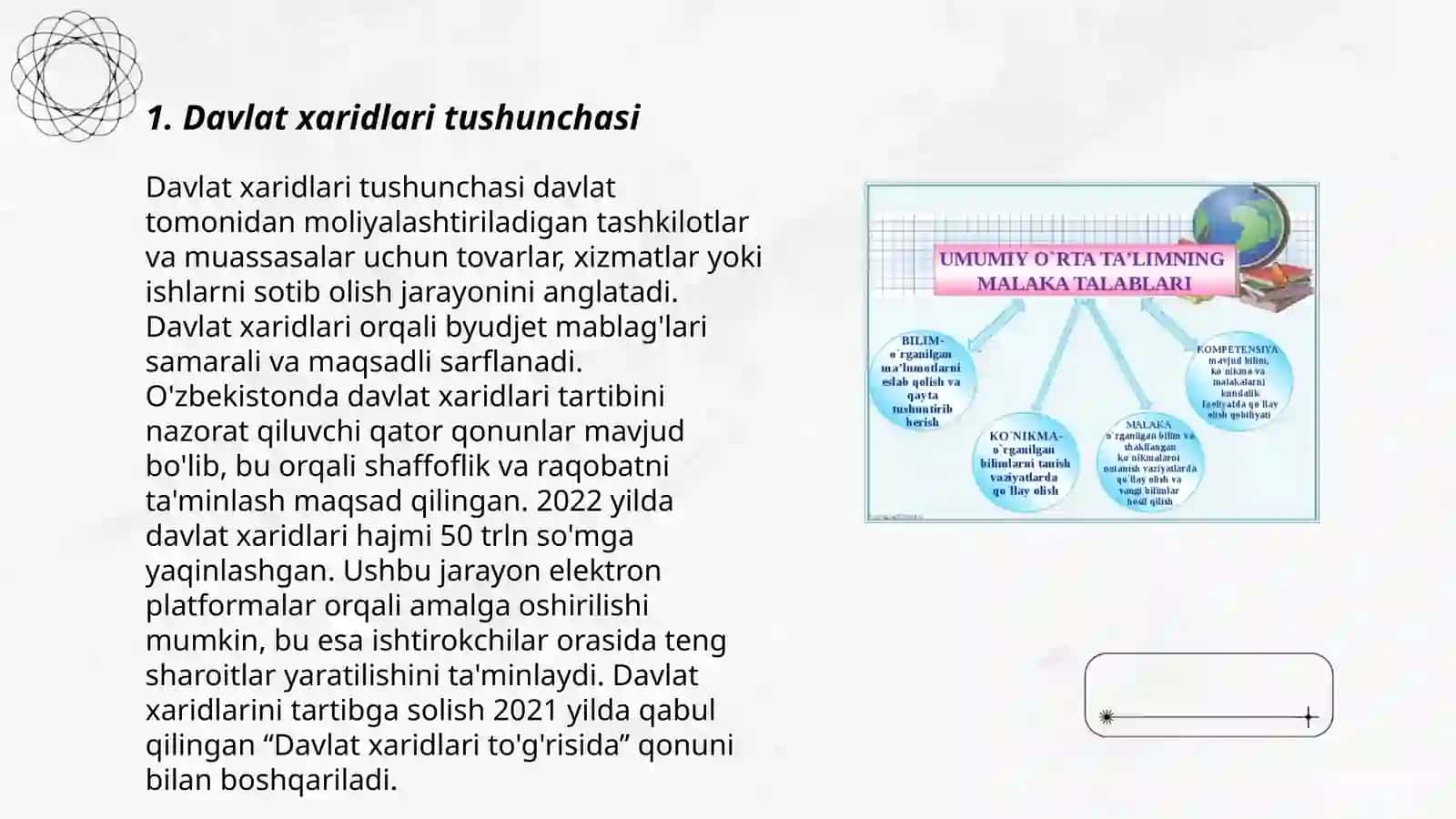 Davlat xaridlari jaraoniga doir umumiy talablar 3