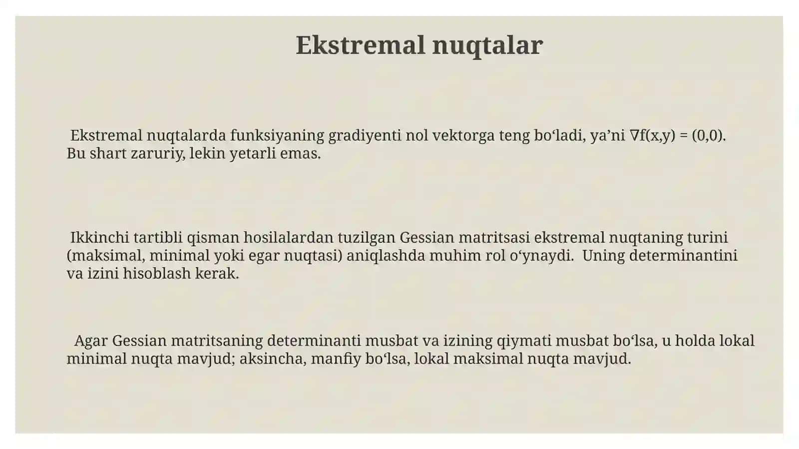 Koʻp oʻzgaruvchili funktsiya uzluksizligi va differensiallanuvchiligi 3