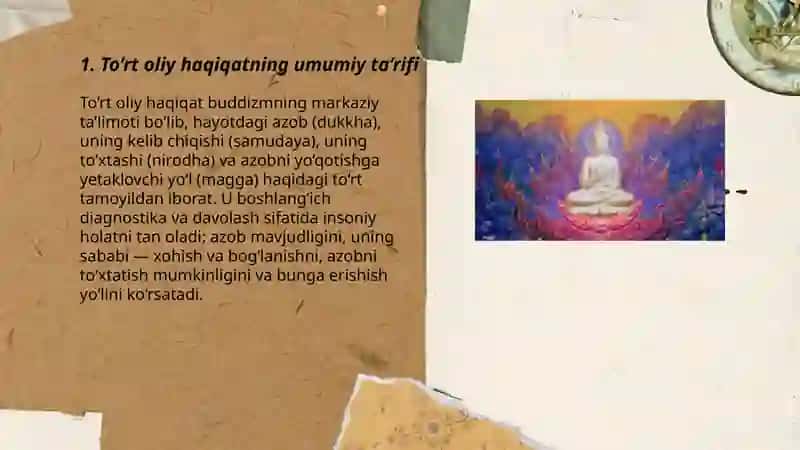 Buddizm - ta’limotida - to’rt oliy haqiqat, nirvana haqidagi qarashlar 3