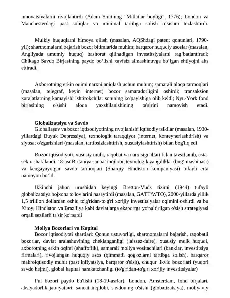 Bozor iqtisodiyoti uning vujudga kelishi va rivojlanishining shart sharoitlari 3