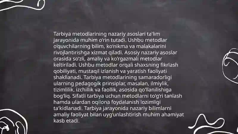 Tarbiya Metodlari Mohiyati va Tasnifi 3