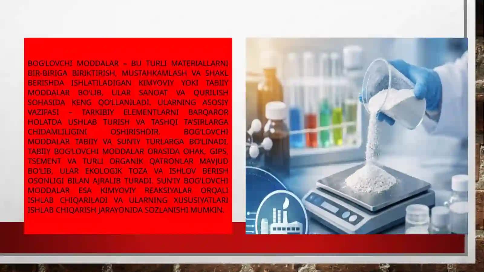 Bog'lovchi moddalarni ishlab chiqarishni rivojlantirish mavzusida tayyor taqdimot 3
