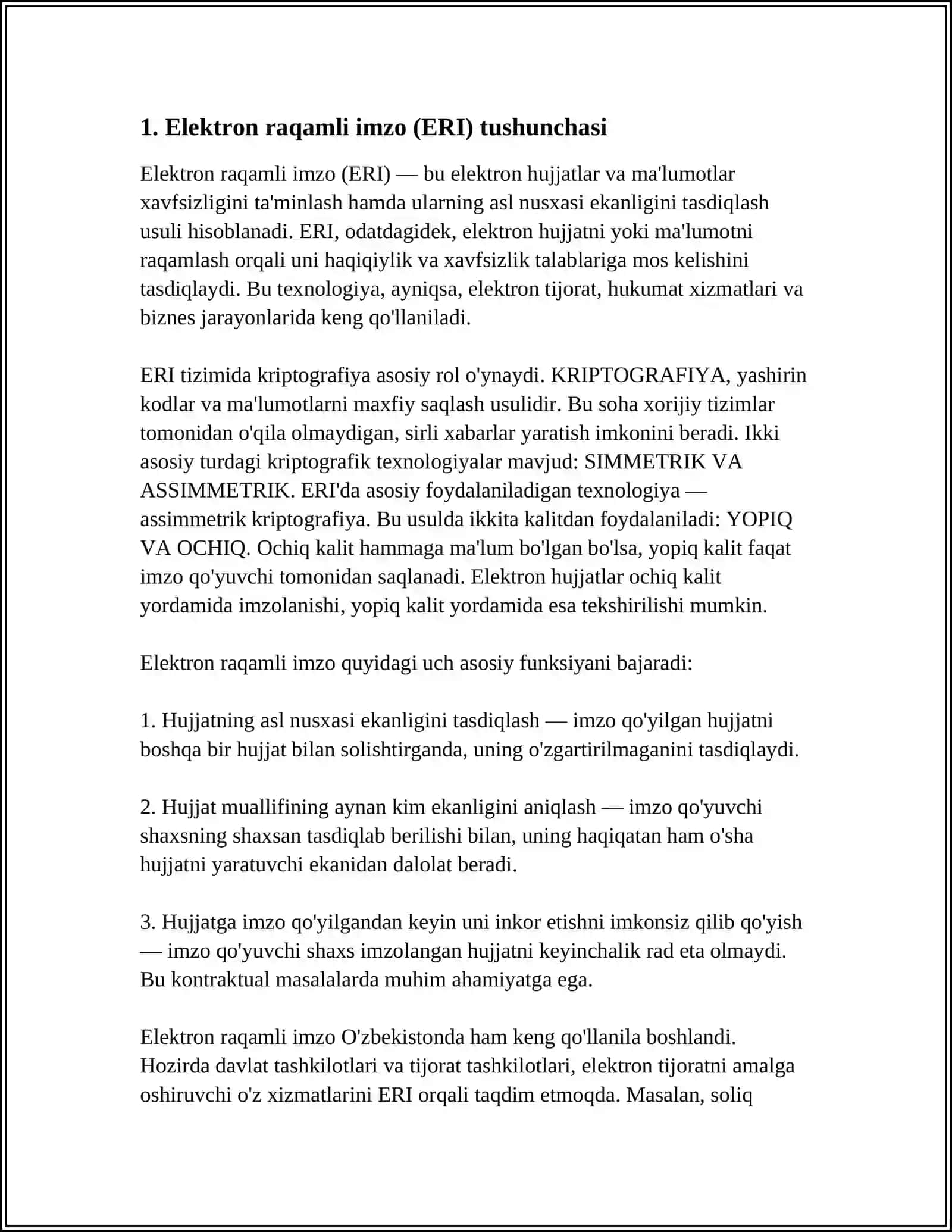 XORIJIY DAVLATLARNING ELEKTRON RAQAMLI IMZO ALGORITIMLARINI TAHLILI 3