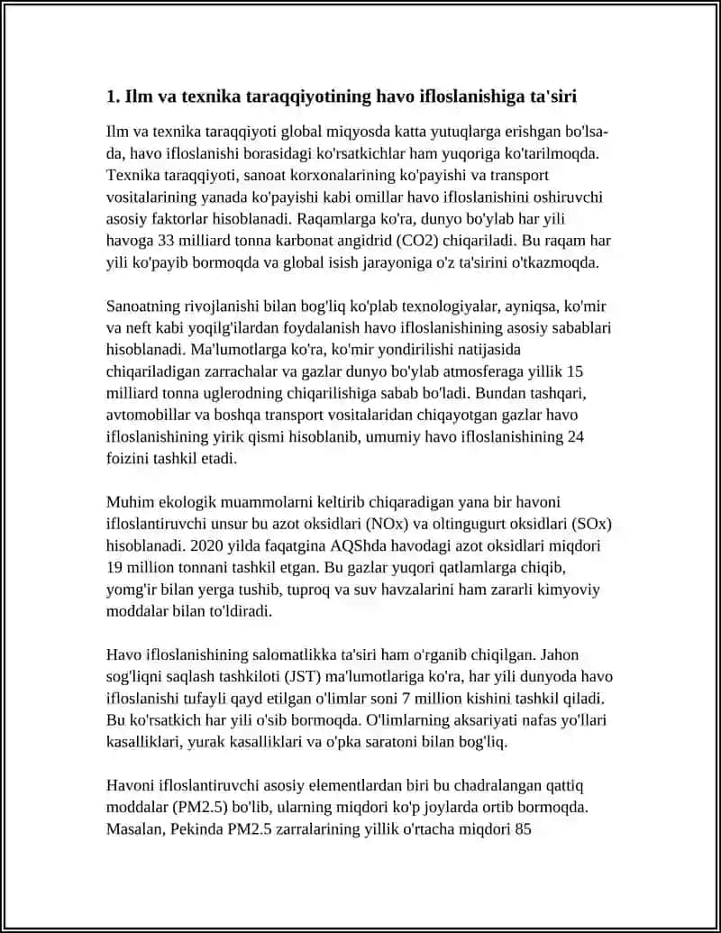 ILM TEXNIKA TARAQQIYOTINING EKOLOGIK MUAMMOLARI 3