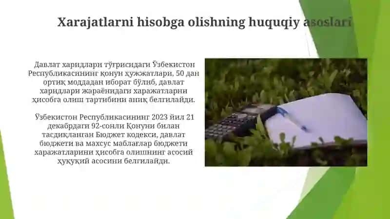 Davlat byudjeti va davlat maqsadli jamgʻarmalari budjeti harajatlarining analitik va sintetik hisobi 3