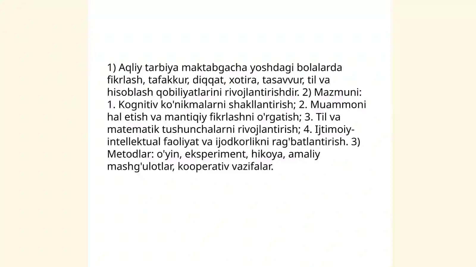 Maktabgacha taʼlimda aqliy tarbiya berish 3