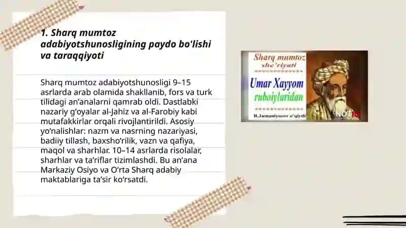 Sharq mumtoz adabiyotshunosligi 3