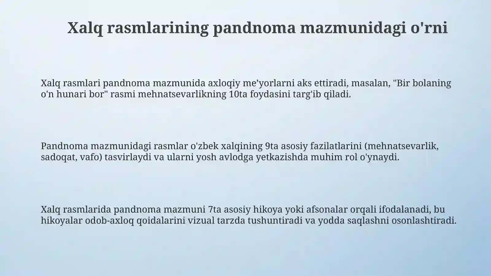 Turli xalqlar pandnomasidaxalqchil rasm rusmlarxulq odobga oid udumlar 3