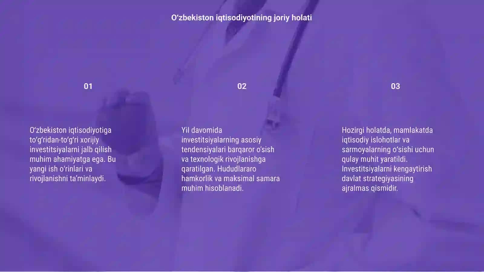 Oʻzbekiston iqtisodiyotiga toʻgʻridan-toʻgʻri xorijiy investitsiyalarni jalb qilish va ulardan foydalanishning asosiy tendensiyalari 3