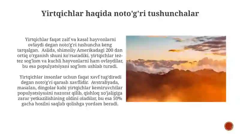 Yirtqichlar va ularning xavfiyati 3