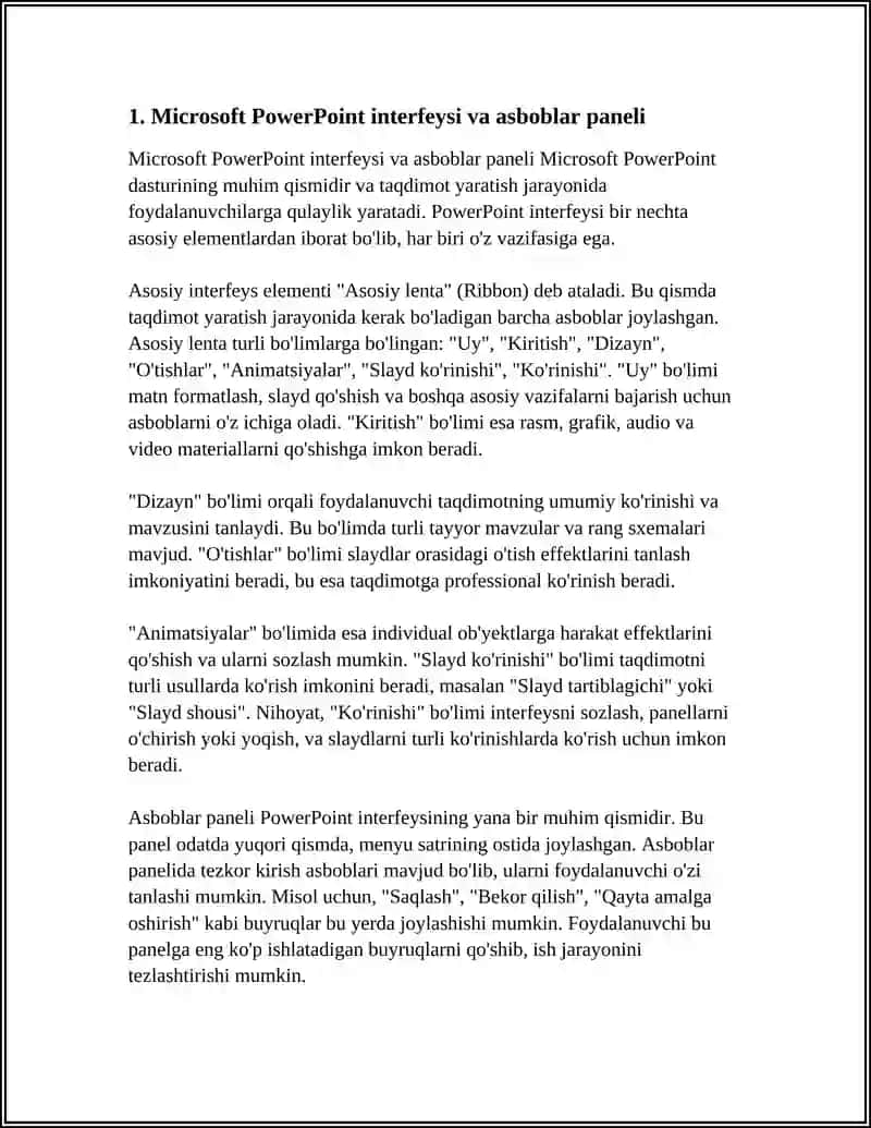 MICROSOFT POWER POINT DISTURBANCE TAQDIMOT YARATISH ASOSLAR 3