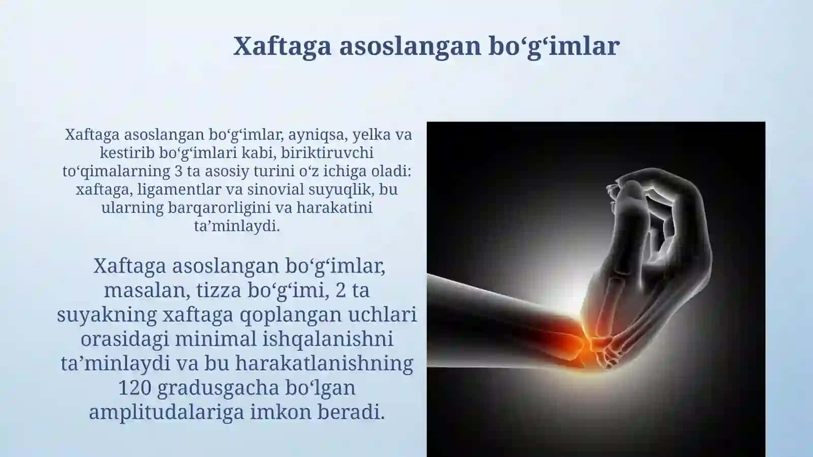 Bo'g'im yuzalarining turlari vabo'g'imturlari 3