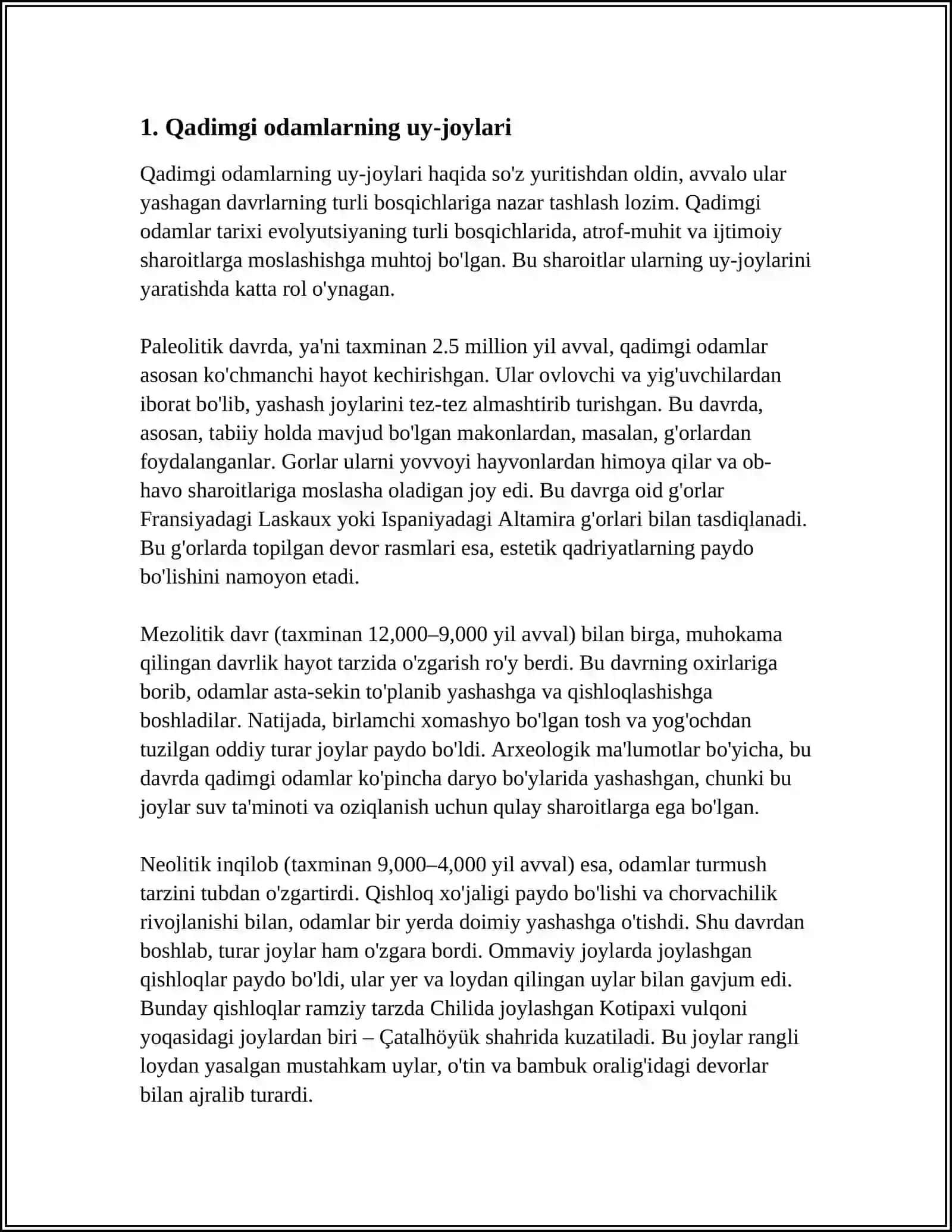 QADIMGI ODAMLARNING MANZILGOHLARI 3