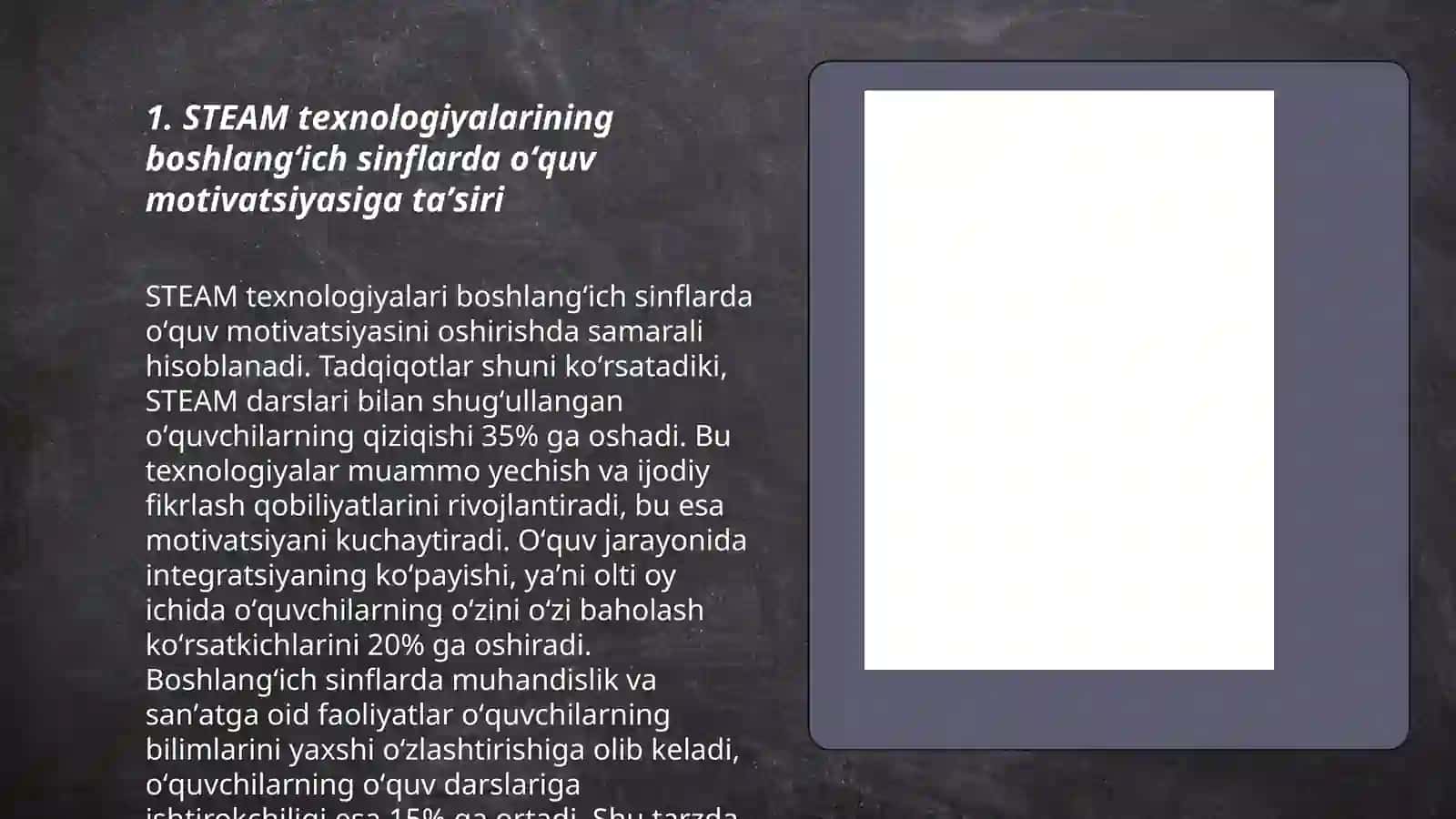 Boshlangʻich sinflarda STEAM texnologiyasi asosida Xalqaro baholashdagi ahamiyati 3