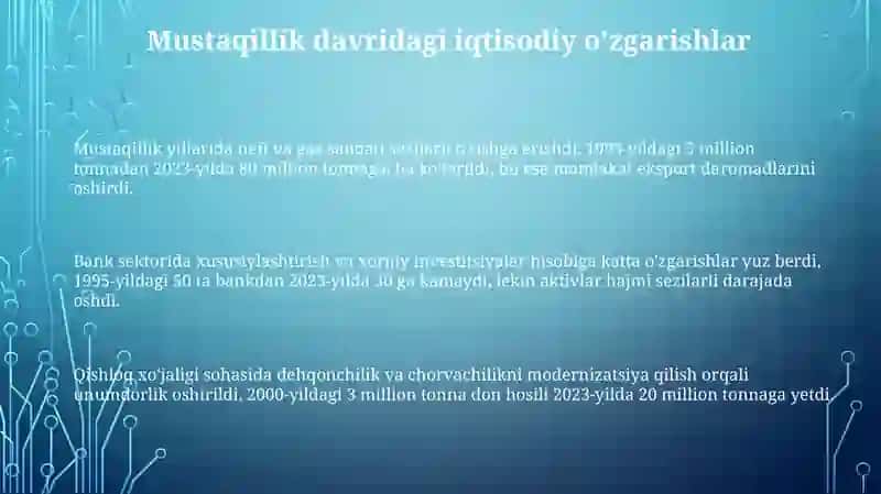 Qozog'iston mustaqilligida iqtisodiy rivojlanish 3