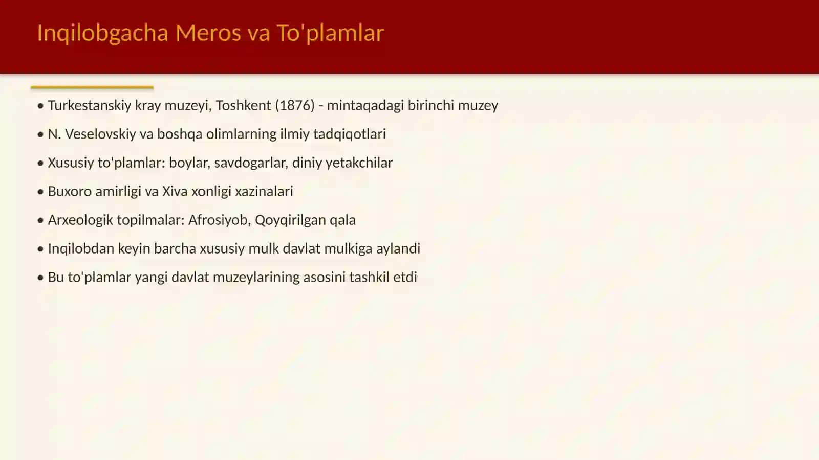 XX asrning 20-30-yillarida O'zbekistonda davlat muzeylarining tashkil etilishi 3