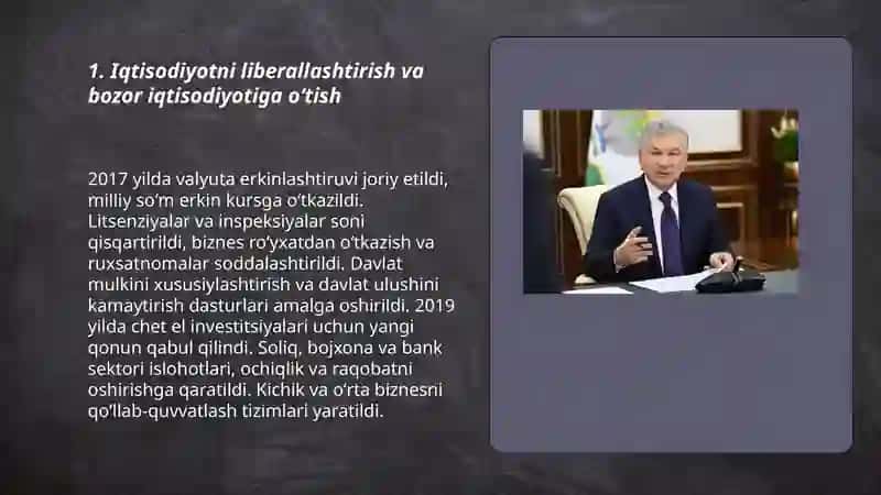 Iqtisodiyotni liberallashtirish va bozor iqtisodiyotiga oʻtish 3