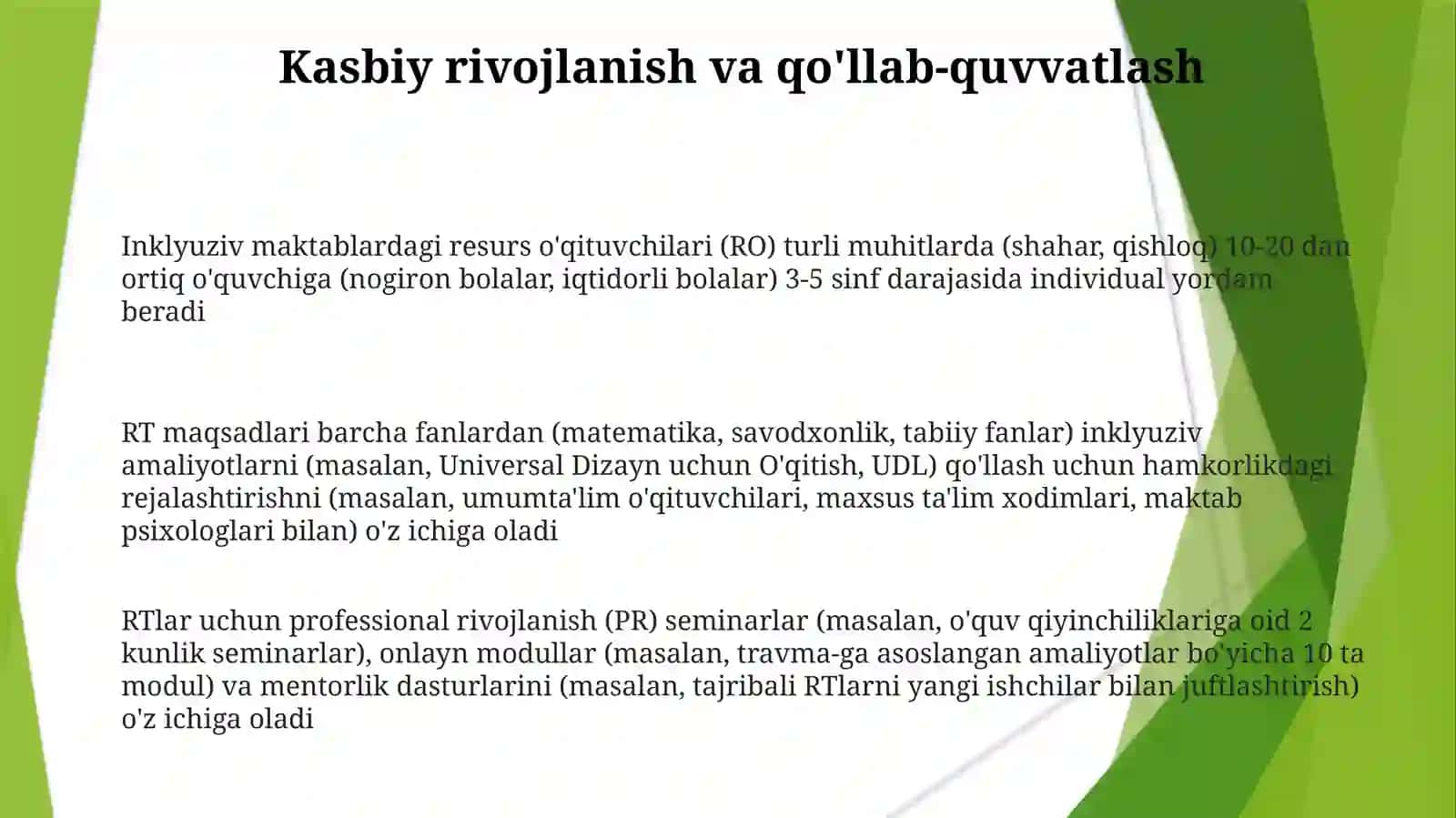 Inklyuziv taʼlim tizimida faoliyat koʻrsatuvchi resurs oʻqituvchining vazifalari va maqsadlari 3