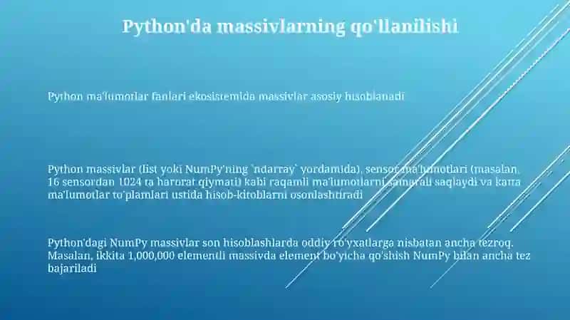 Python'da Massivlar va Ulardan Foydalanish 3
