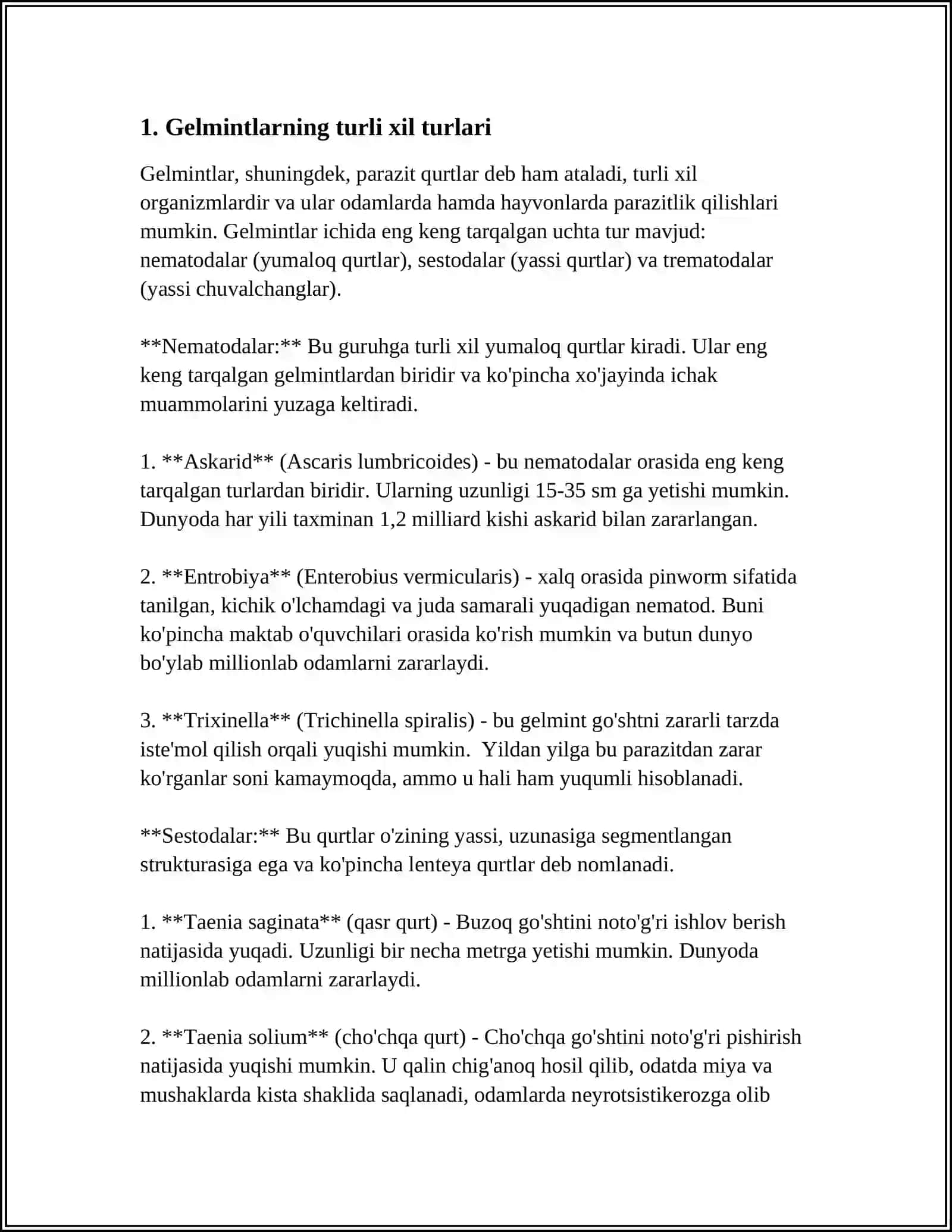 TIBBIYOT GELMINTOLOGIYASI, ARACHNOENTOMOLOGIYASI 3