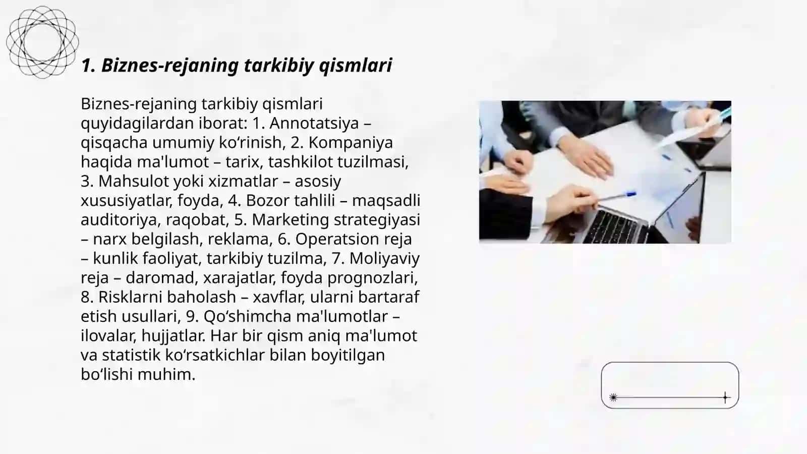 Biznes-rejaning asoslanganligi va ishonchliligi 3
