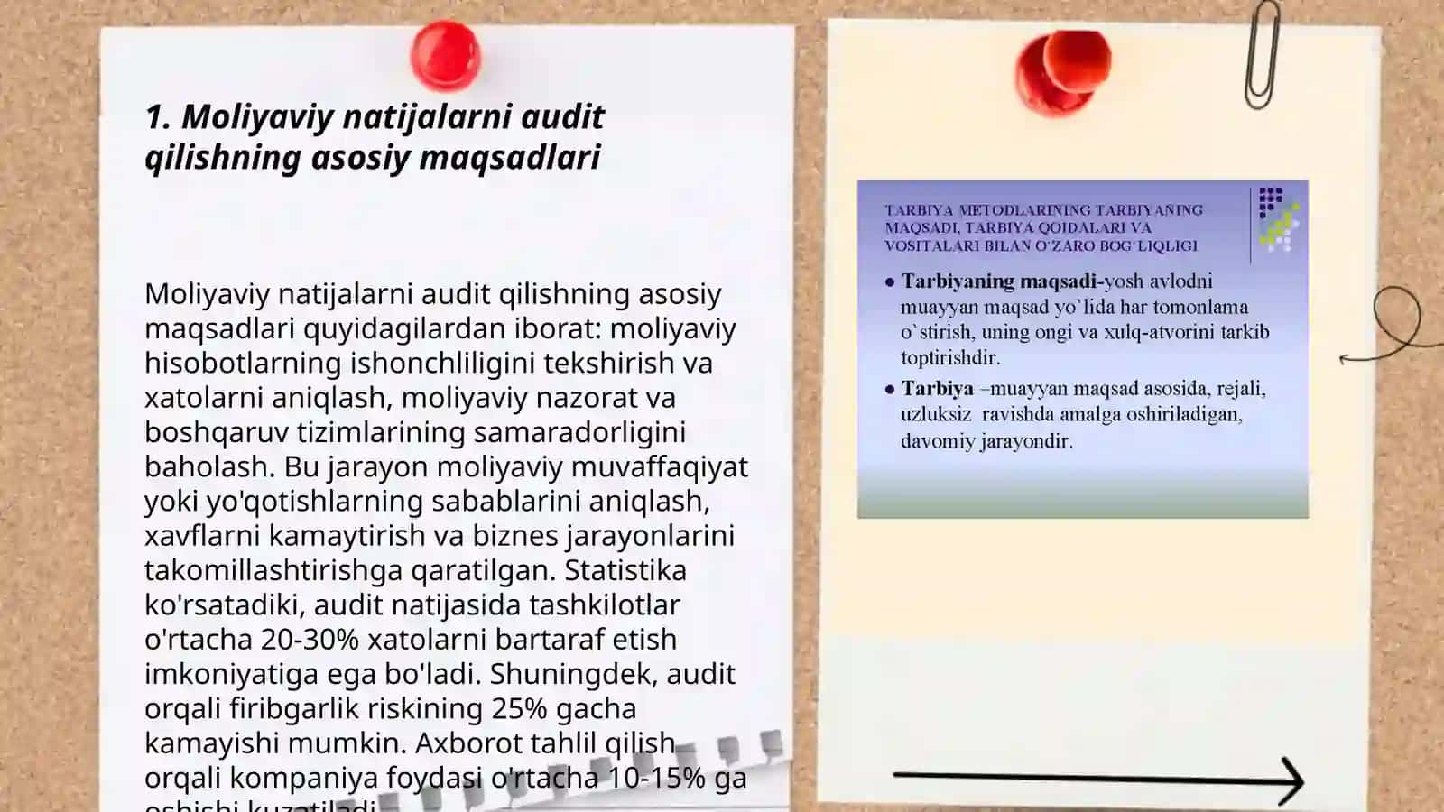 MOLIYAVIY NATIJALAR TO'G'RISIDAGI HISOBOT AUDITINING MAQSADI VAZIFALARI VA MA'LUMOT MANBALARI 3