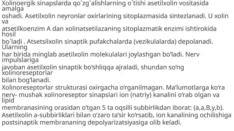 N-xolinoretseptorlarga ta'sir etuvchi vositalar 3