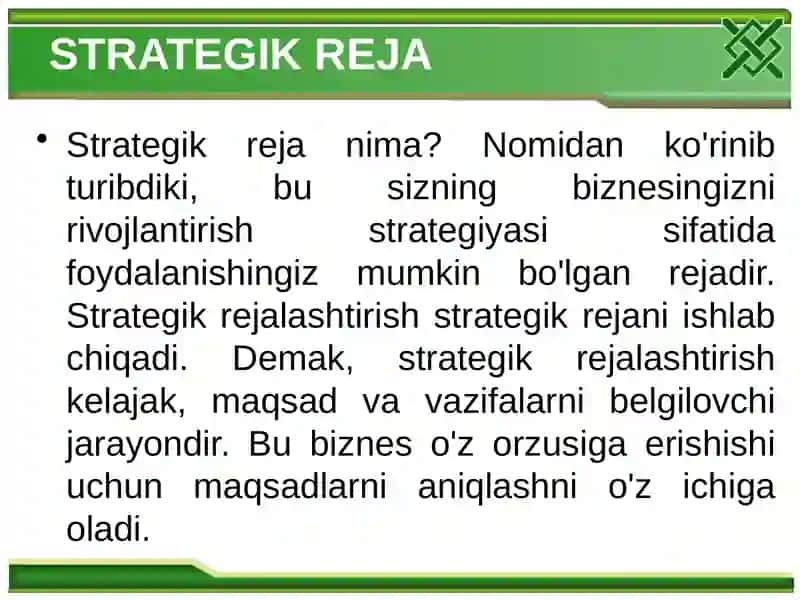 Strategikrejalashtirishninguslubiyativaunitashkiletish 3