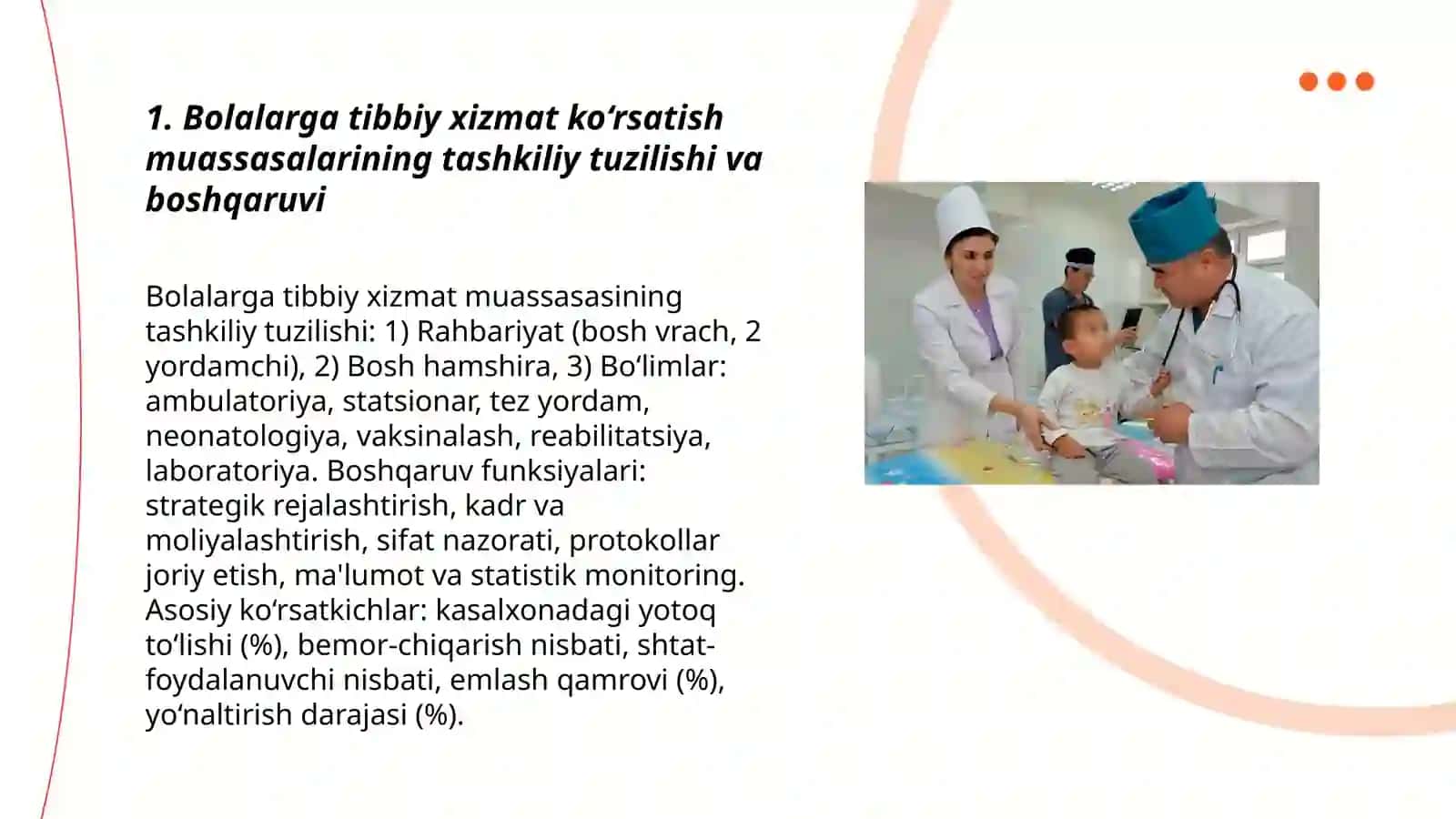 Bolalarga tibbiy xizmat koʻrsatuvchi muassasalari 3