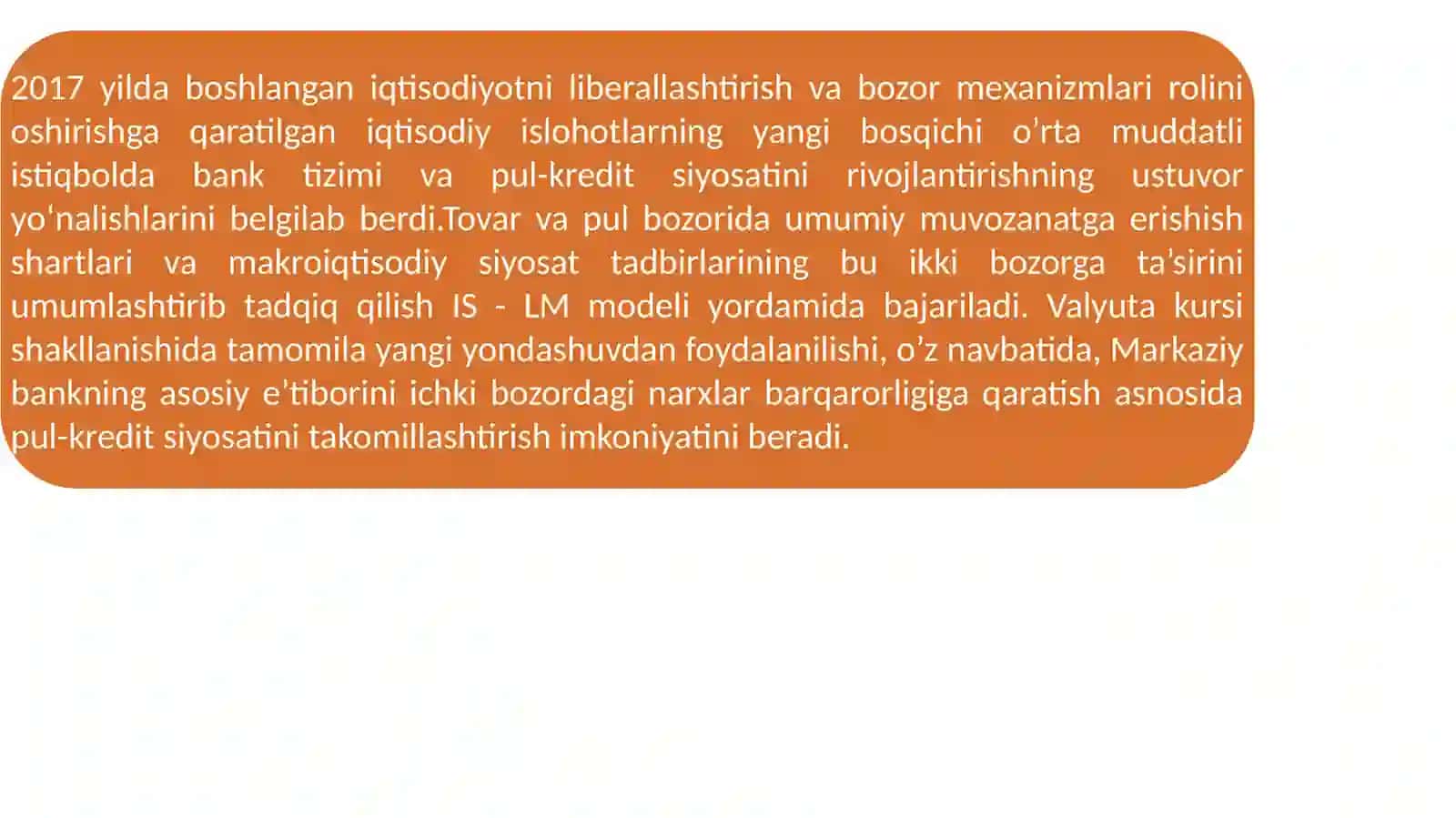 IS-LM MODELIDA DAVLAT PUL-KREDIT SIYOSATI XUSUSIYATLARI 3
