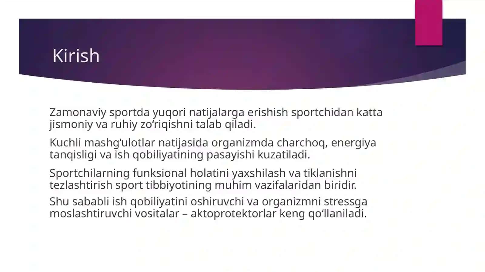 Aktoprotektorlar va ularni sport tibbiyotida qoʻllanishi 3